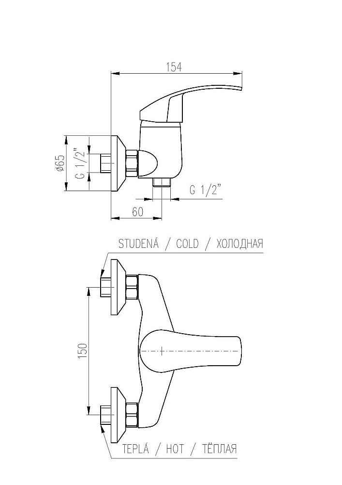 Смеситель для душа RAV-SLEZAK MISSISSIPPI MS080.5 купить в интернет-магазине сантехники Sanbest